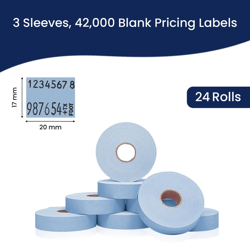 Perco Fluorescent Orange Pricing Labels for Monarch 1136 - 3 Sleeves, 24 Rolls (42,000 Labels) - Includes Bonus Ink Roll - Image 3